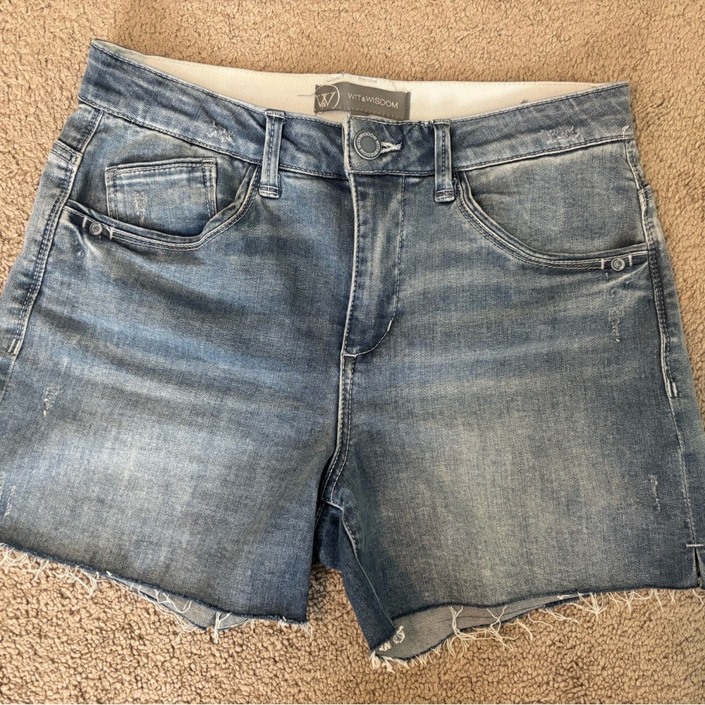 Wit & Wisdom Classic Blue Denim Shorts Ab Solution